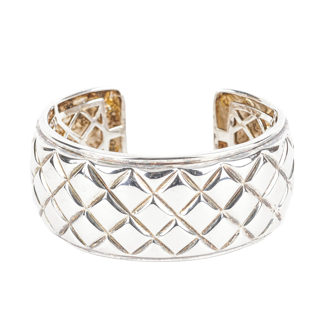 THISTLE & BEE Sterling Diamond Pattern Cuff Bracelet