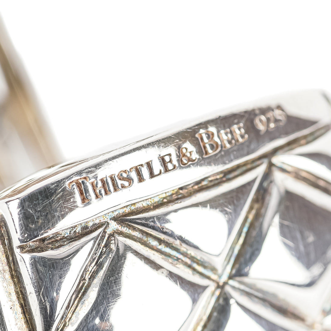 THISTLE & BEE Sterling Diamond Pattern Cuff Bracelet