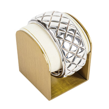 THISTLE & BEE Sterling Diamond Pattern Cuff Bracelet