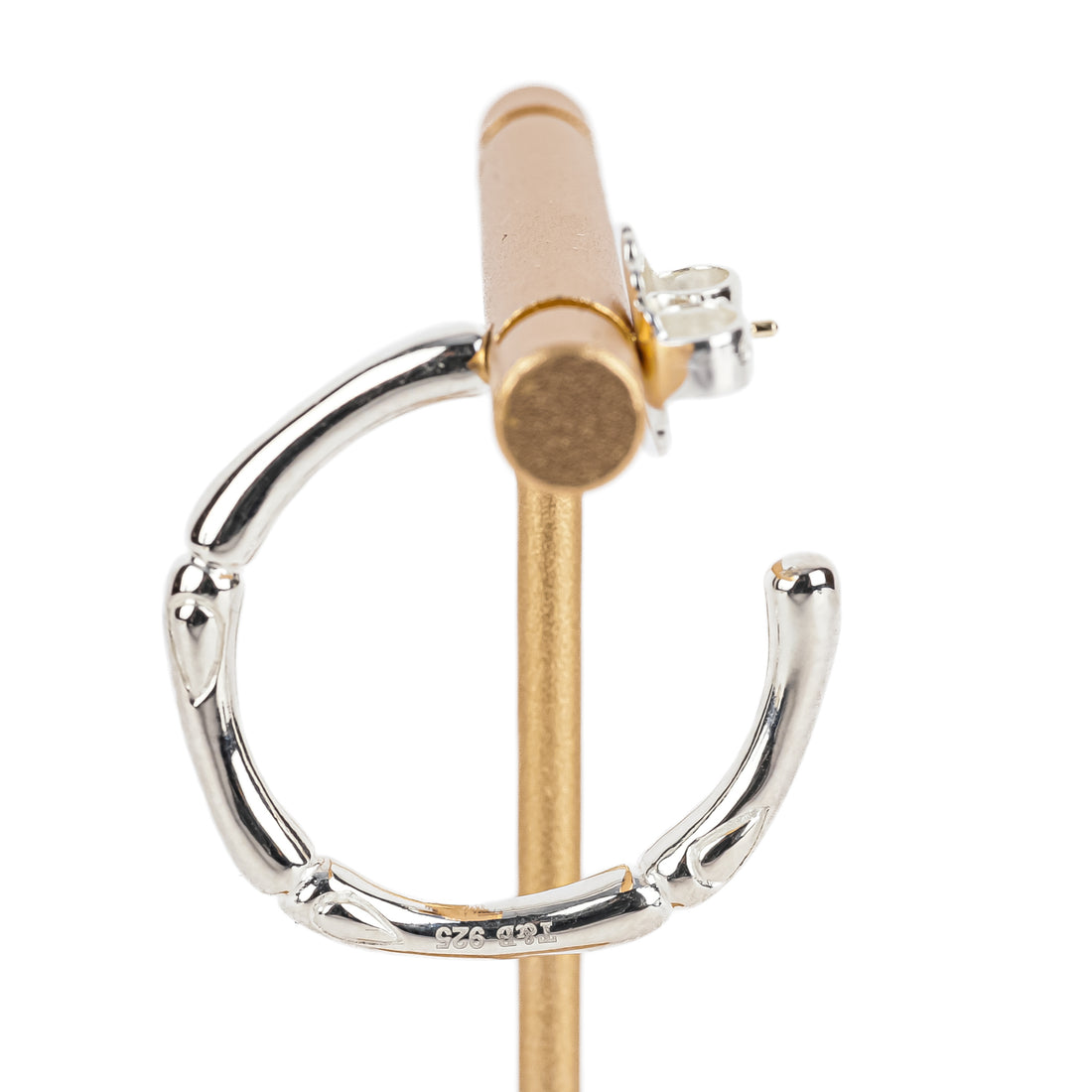 THISTLE & BEE Sterling Bamboo Open Hoop Earrings