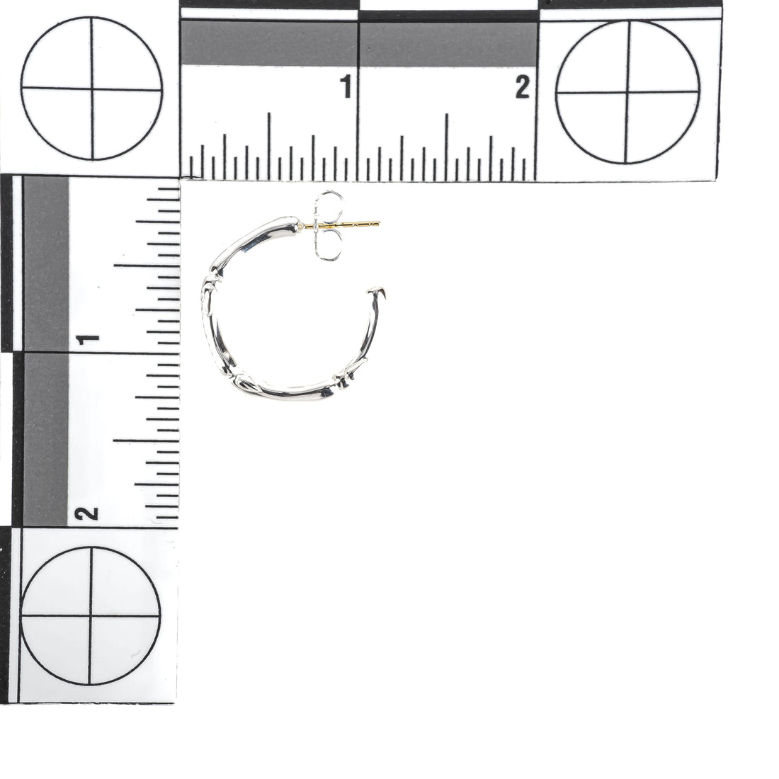 THISTLE & BEE Sterling Bamboo Open Hoop Earrings