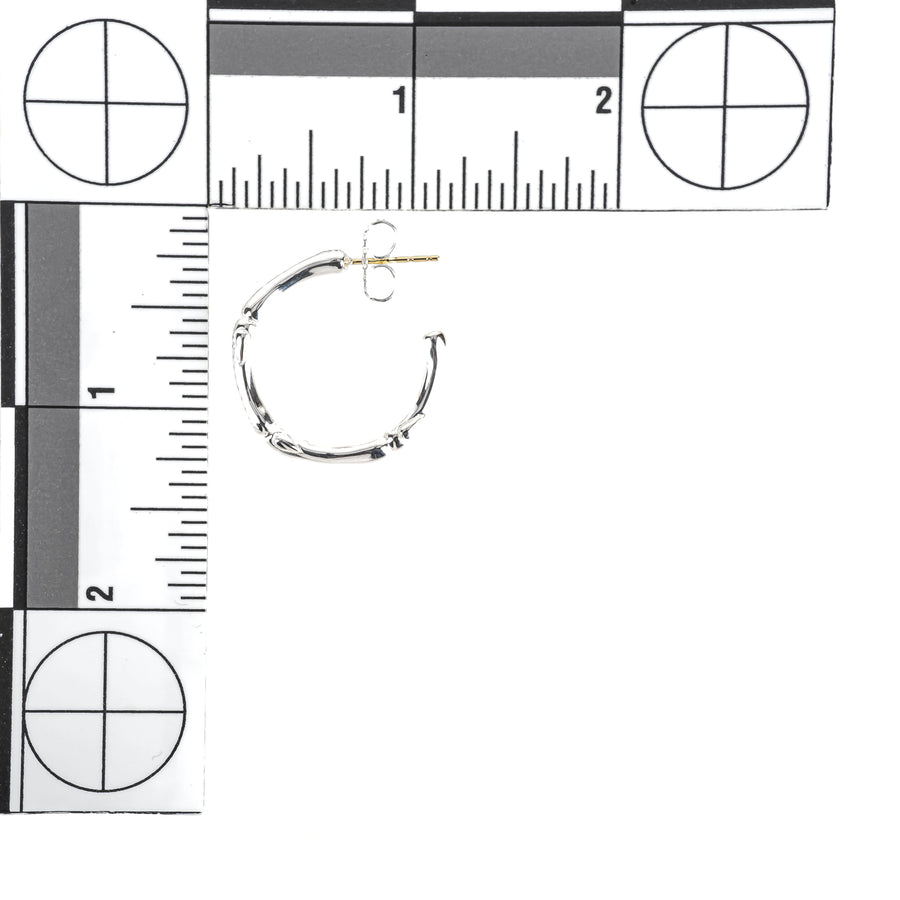 THISTLE & BEE Sterling Bamboo Open Hoop Earrings
