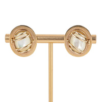 14K Multistone Cabochon Cage Earrings