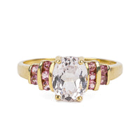 14K Oval Kunzite Tourmaline Ring