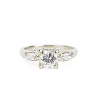 18K White Gold Diamond 3-Stone Engagement Ring