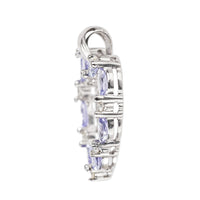 14K White Gold Marquise Tanzanite Diamond Open Heart Pendant