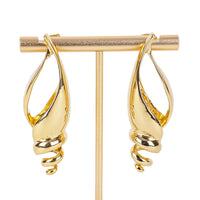 Gold Tone Shell Drop Earrings