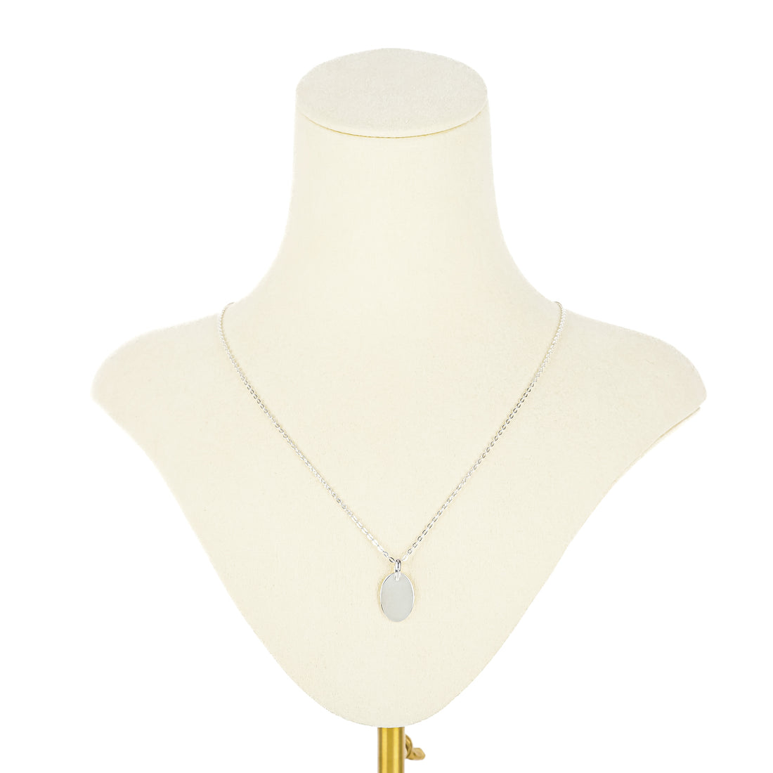 THISTLE & BEE Sterling Oval Tag Pendant Necklace