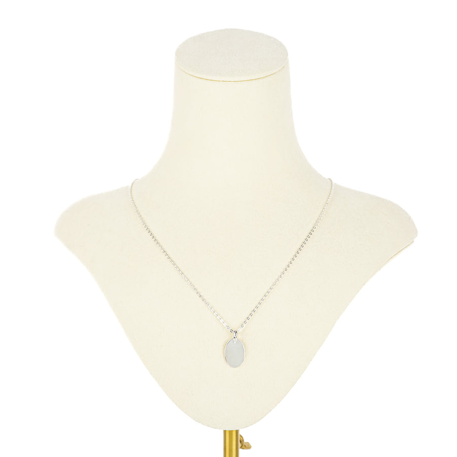 THISTLE & BEE Sterling Oval Tag Pendant Necklace