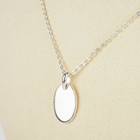 THISTLE & BEE Sterling Oval Tag Pendant Necklace