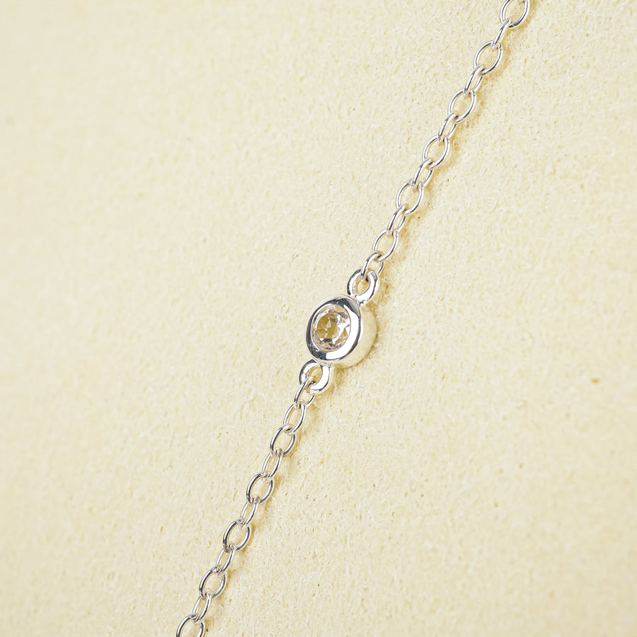 THISTLE & BEE Sterling Quartz Station Necklace