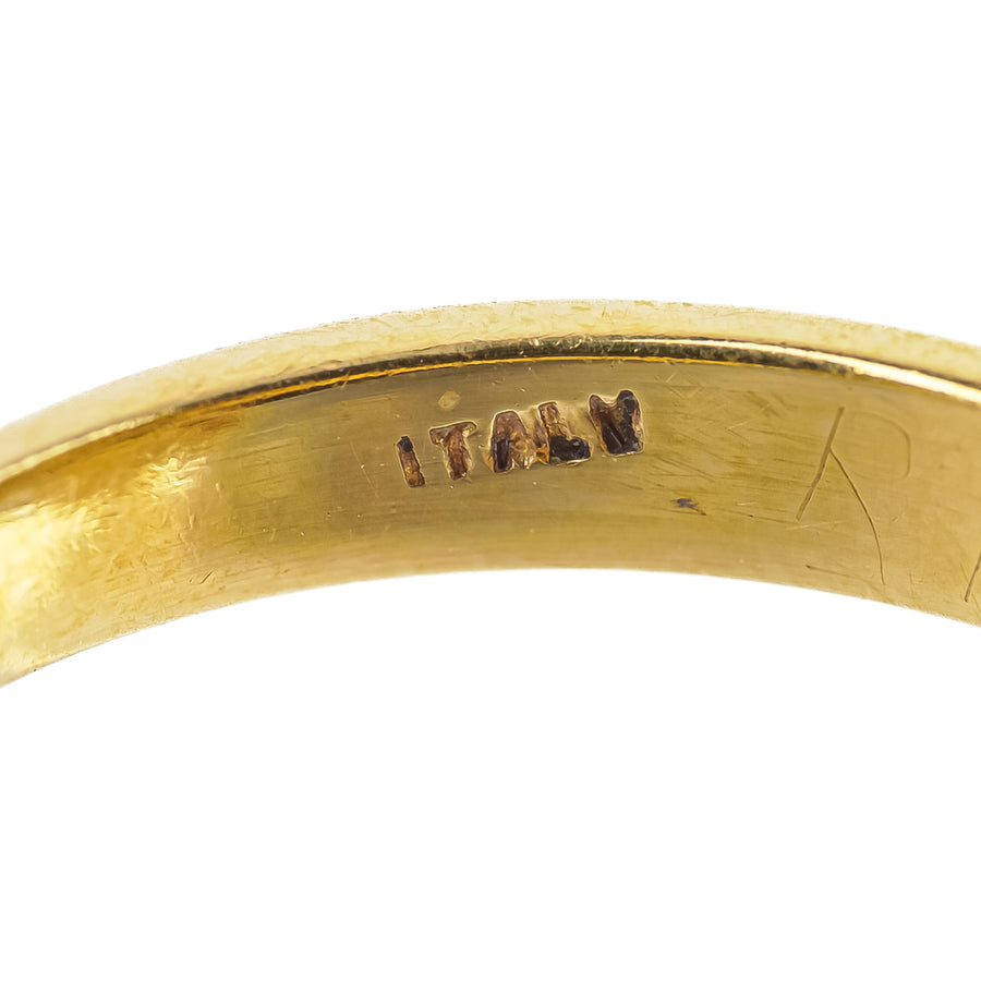 18K Yellow Gold Chalcedony Braided Chain Ring