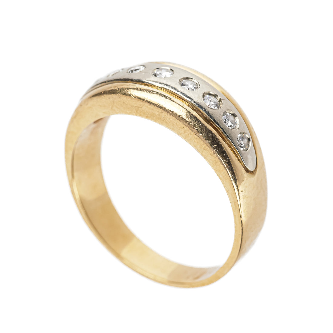 14K Yellow & White Gold Diamond Band Ring