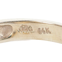 14K White Gold Pearl Diamond Bypass Ring