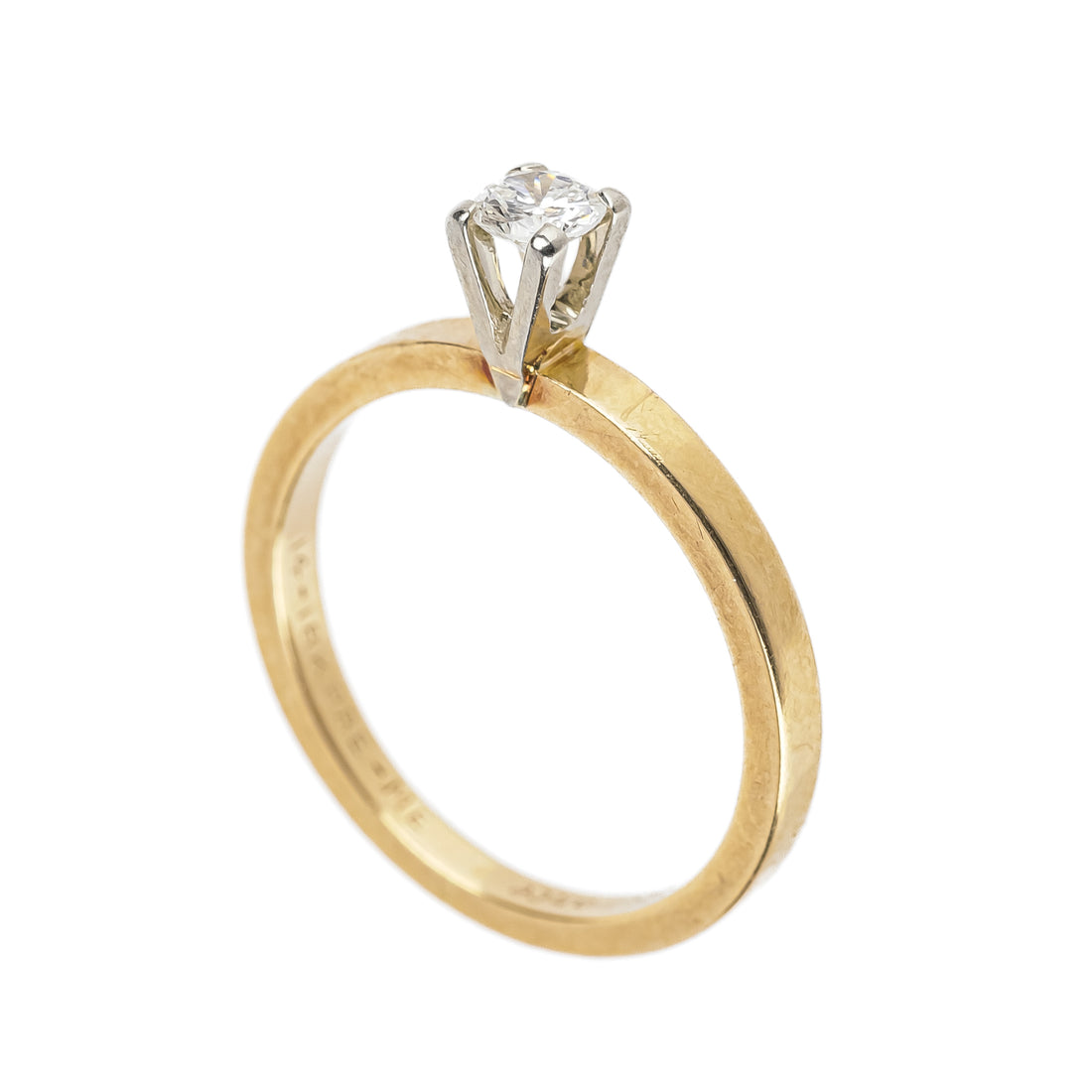 14K & 18K Yellow & White Gold Diamond Solitaire Ring