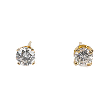 14K Yellow Gold Diamond Studs