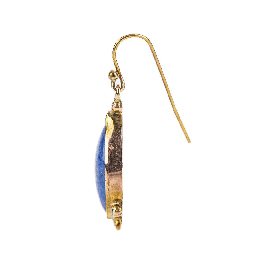 9K Yellow Marquise Lapis Drop Earrings