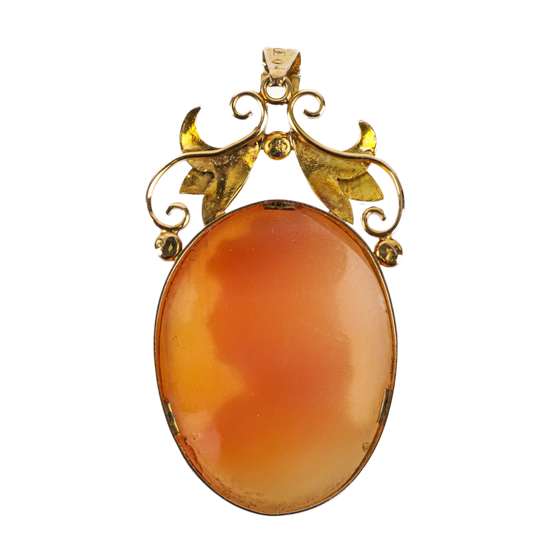18K Yellow Gold Cameo Pendant 29-21mm