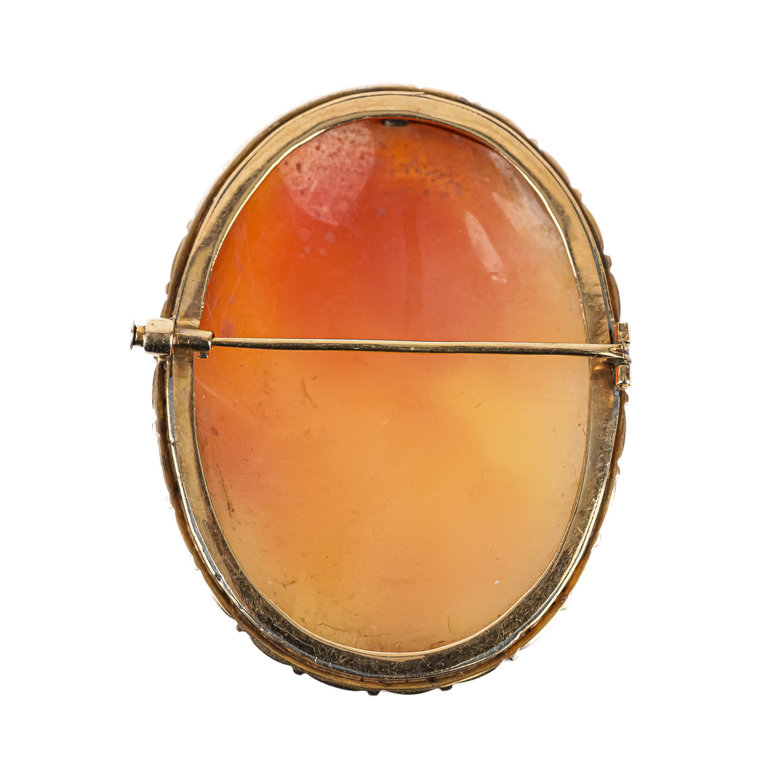 14K Yellow Gold Cameo Brooch 48-36mm