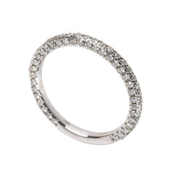14K White Gold Pave Diamond Band Ring