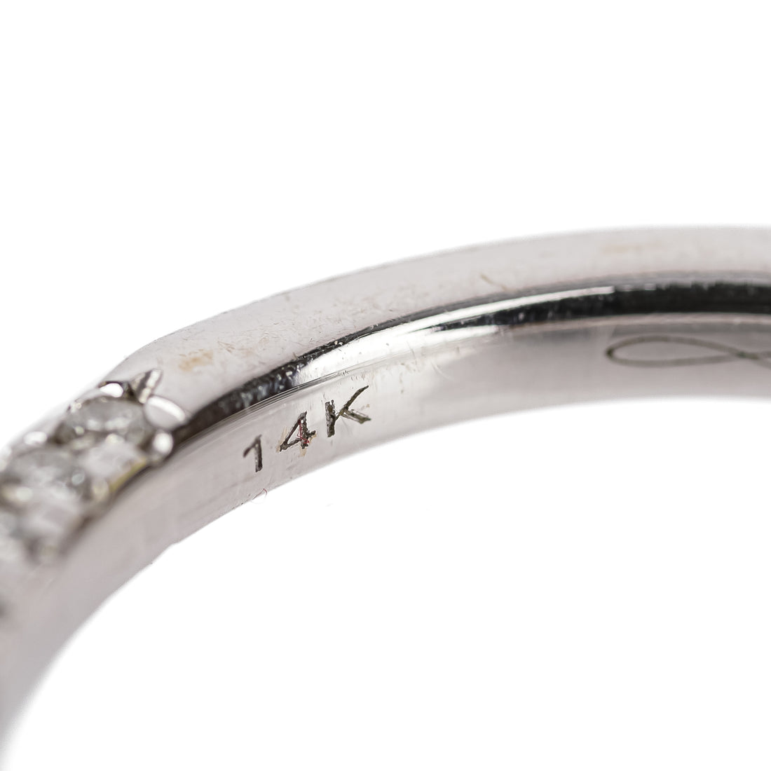 14K White Gold Pave Diamond Band Ring
