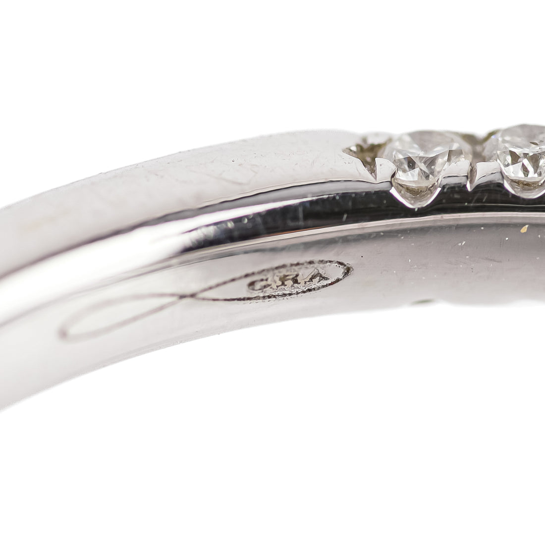 14K White Gold Pave Diamond Band Ring