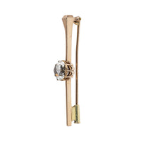 14K Yellow Gold Rose Cut Diamond Bar Brooch 0.65ct