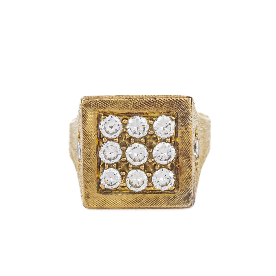 18K Yellow Diamond Square Ring
