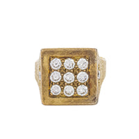 18K Yellow Diamond Square Ring