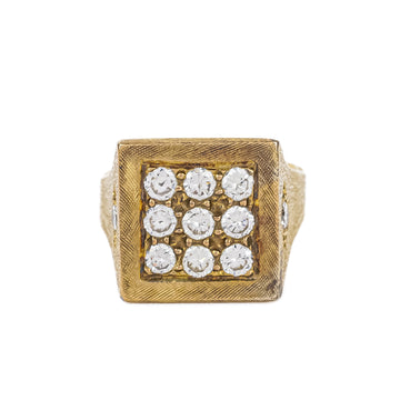 18K Yellow Diamond Square Ring