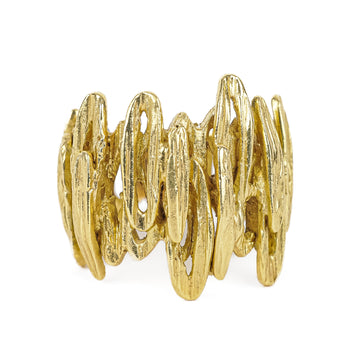 14K Yellow Gold Brutalist Band Ring