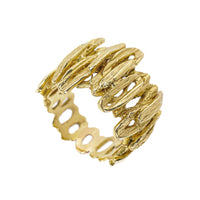 14K Yellow Gold Brutalist Band Ring