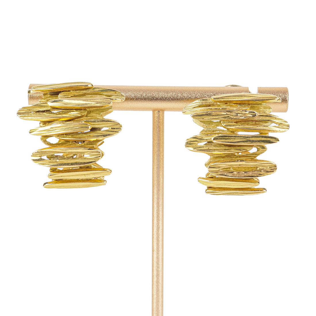 14K Yellow Gold Brutalist Earrings