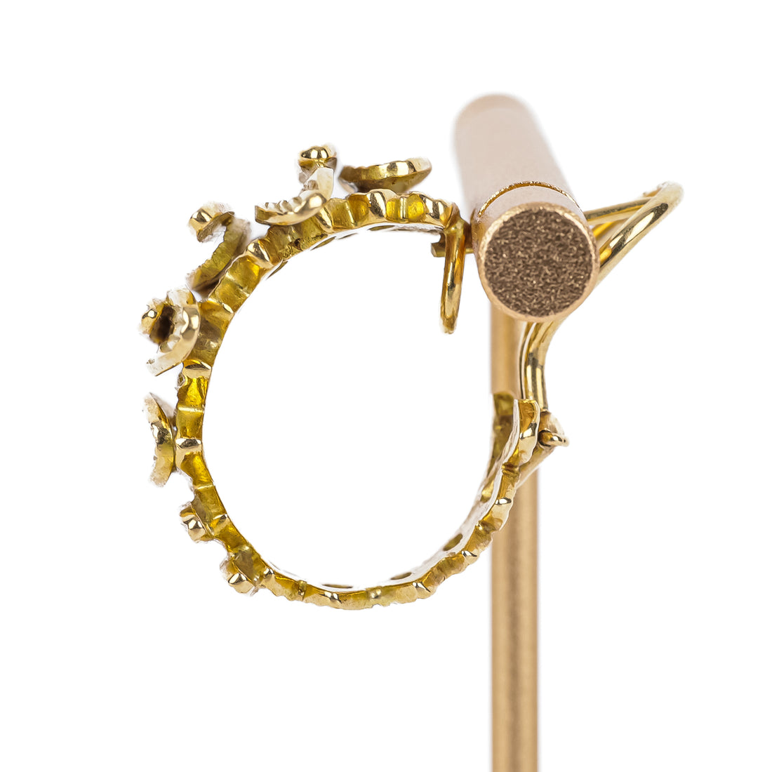 14K Yellow Gold Brutalist Earrings