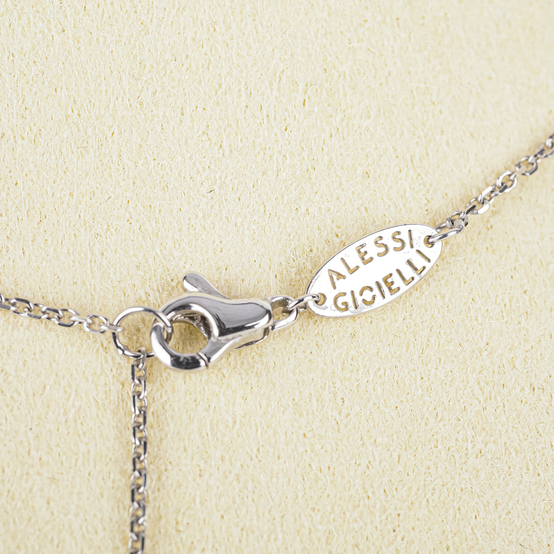 18K White Gold & Cubic Zirconia Horizontal Cross Pendant Necklace