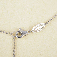 18K White Gold & Cubic Zirconia Horizontal Cross Pendant Necklace