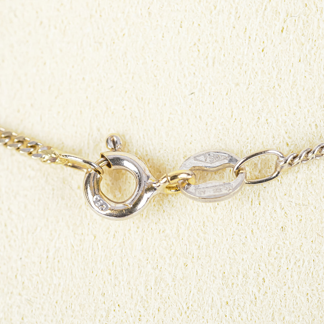 18K Rhodium Plated Yellow Gold w/Cubic Zirconia Sliding Ball Pendant Necklace