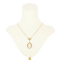 10K Yellow Gold Cameo Pendant Necklace