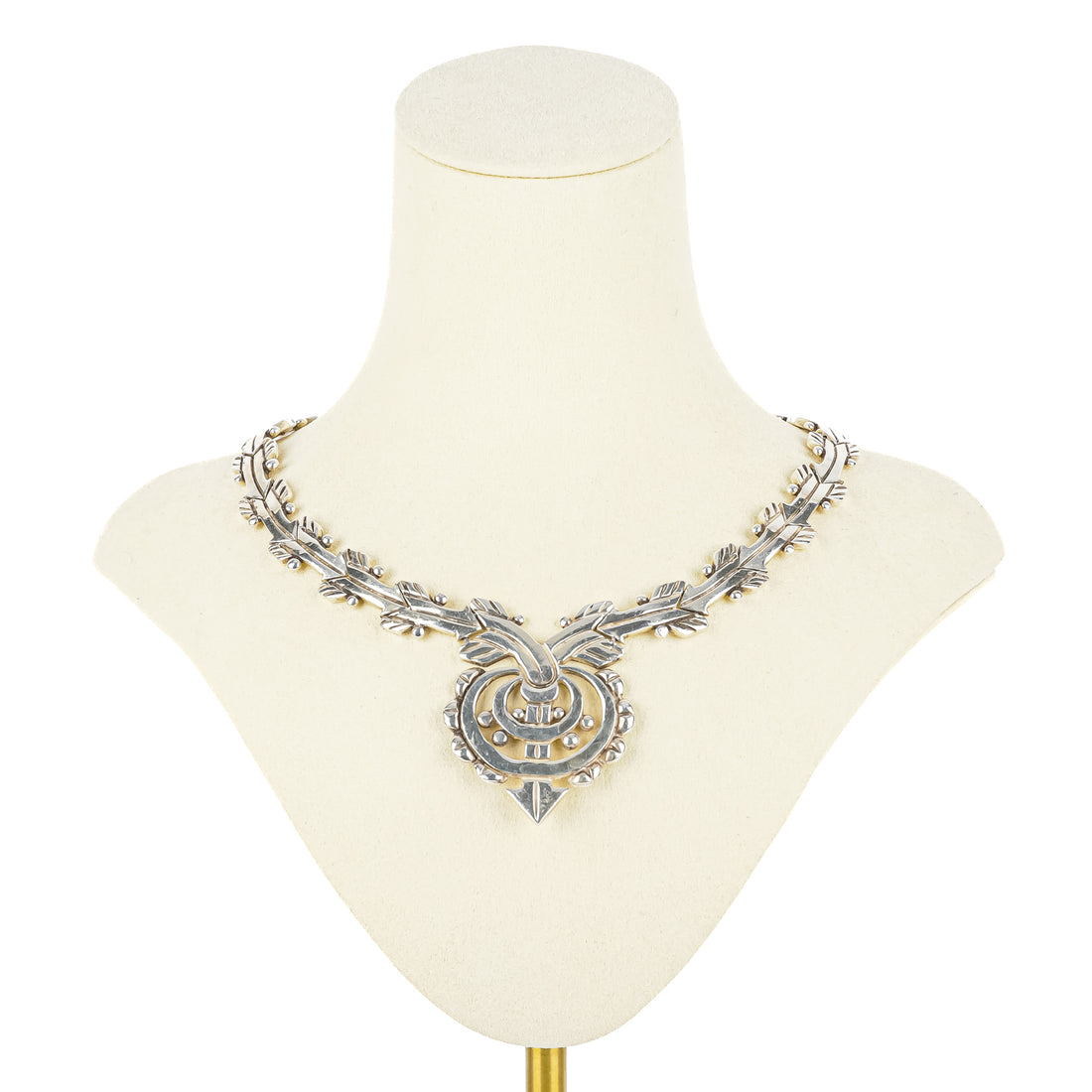 LOS BALLESTEROS Sterling Arrow Link Collar Necklace