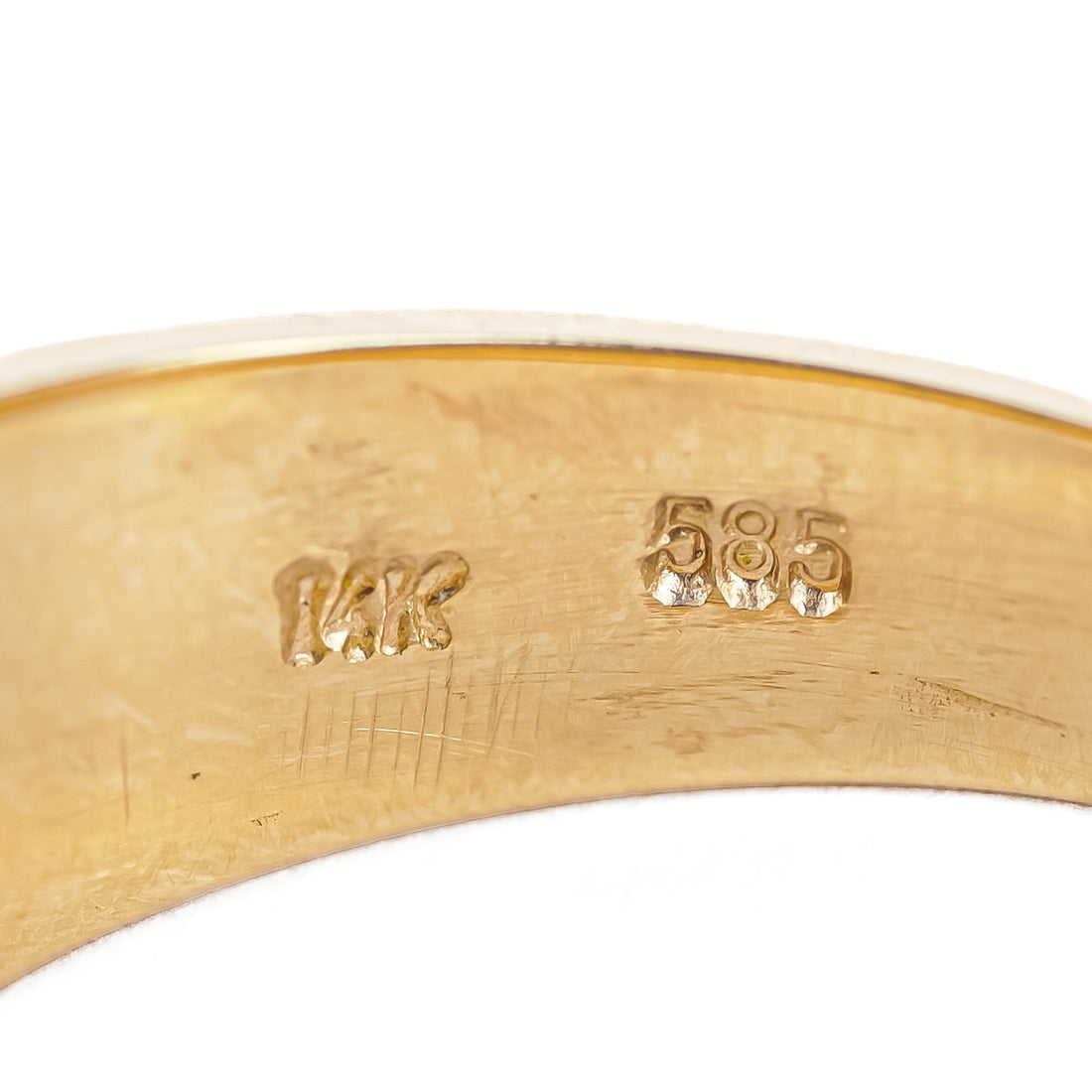 14K Yellow Gold Emerald Diamond Band Ring