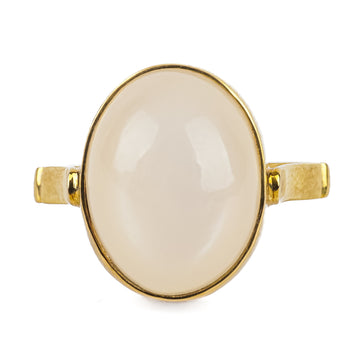 9K Oval Cabochon Moonstone Ring