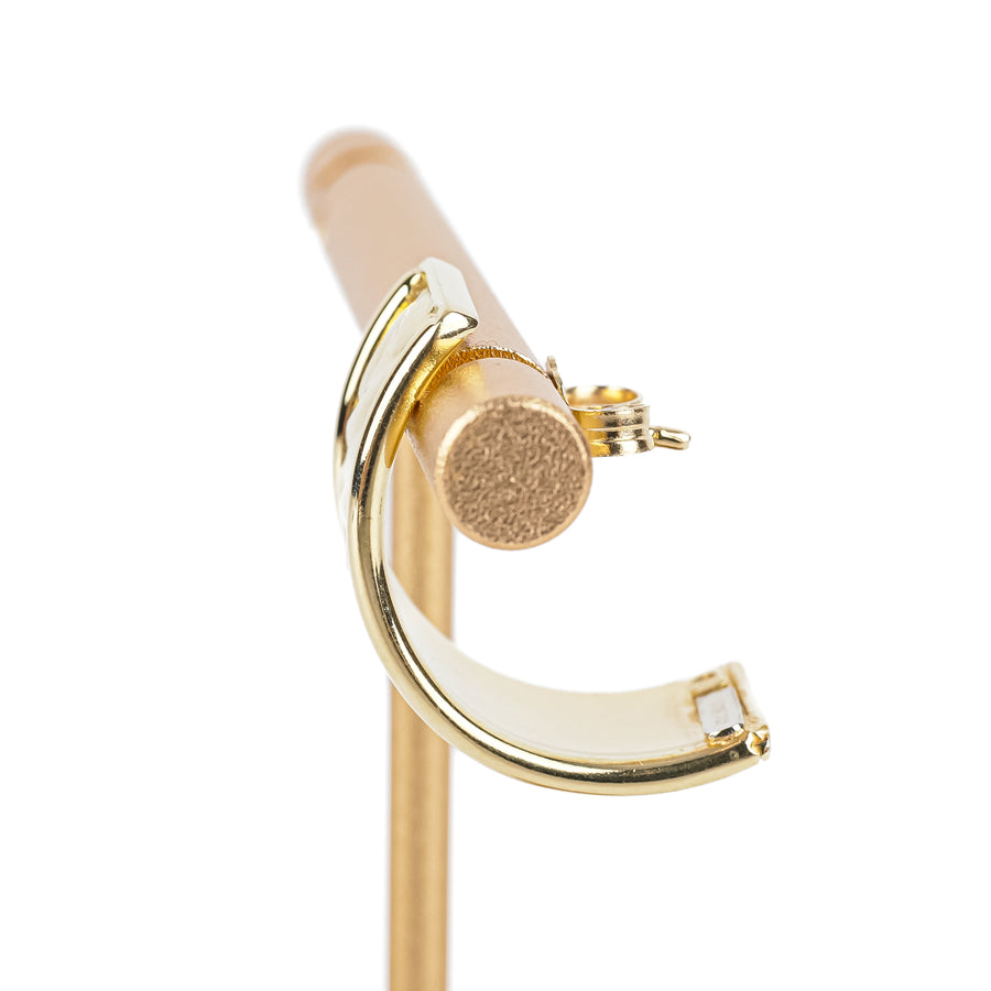 14K Yellow Gold Repousse Half Hoop Earrings