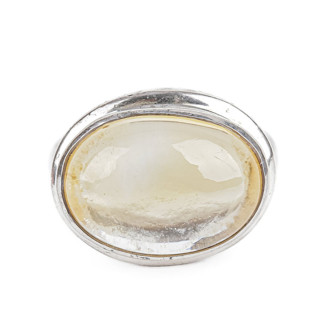 Sterling Citrine Cabochon Ring