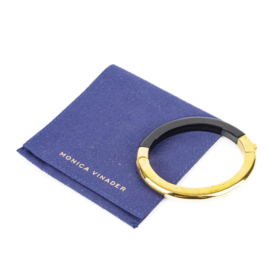 MONICA VINADER Kate Young 18K Vermeil Onyx Bangle
