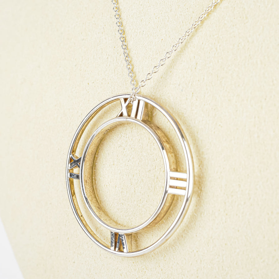 TIFFANY & CO Sterling Atlas Medallion Pendant Necklace