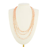 Pink Coral & Gold Bead Bead Infinity Necklace