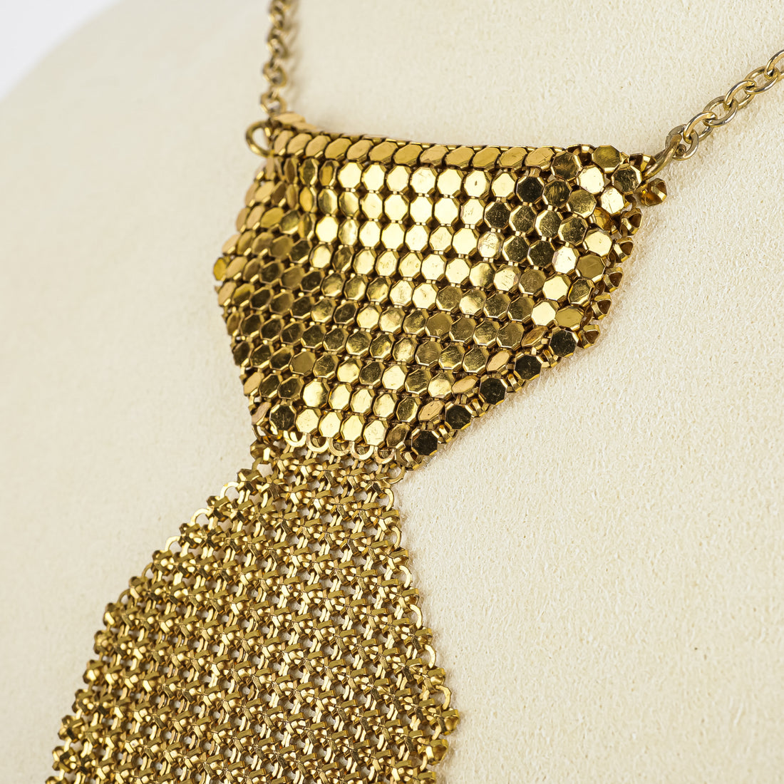WHITING & DAVIS Gold Mesh Tie Necklace