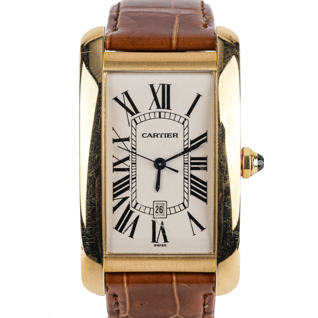 CARTIER 18K Yellow Gold Tank Americaine Watch 27mm