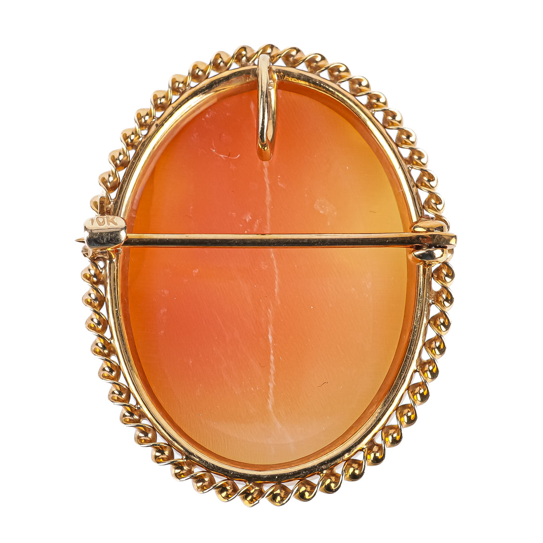 10K Yellow Gold Cameo Pin Pendant