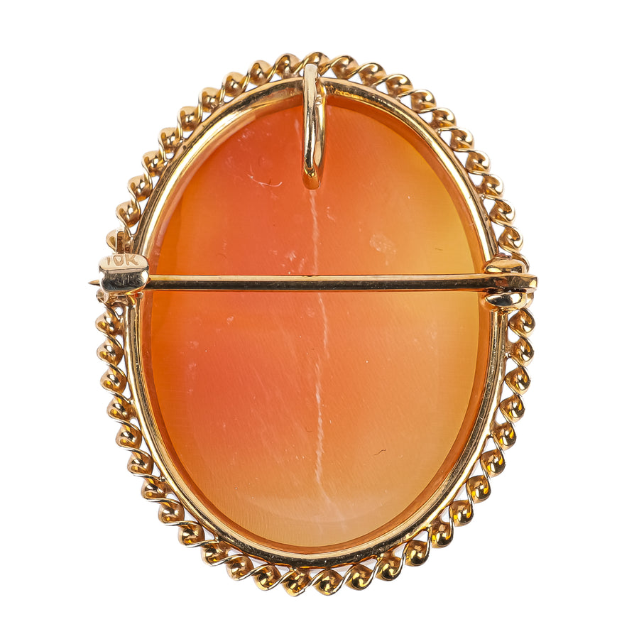 10K Yellow Gold Cameo Pin Pendant